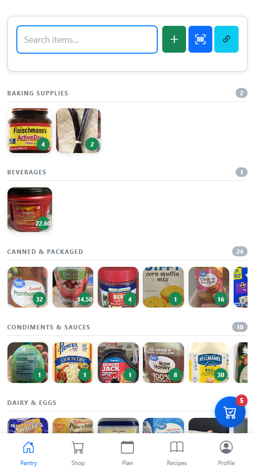 Pantry in light mode