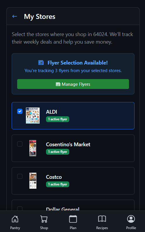 Store flyers in dark mode
